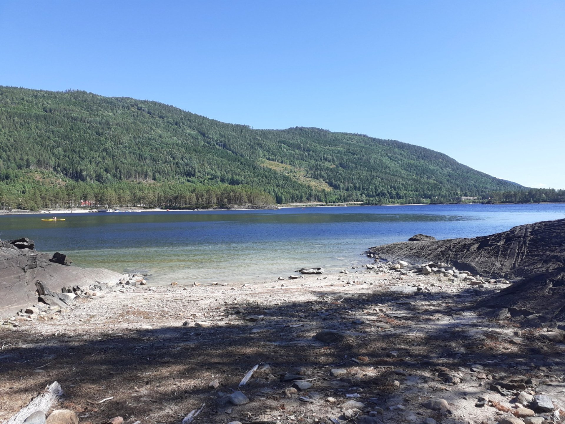 Rocky lakeside beach