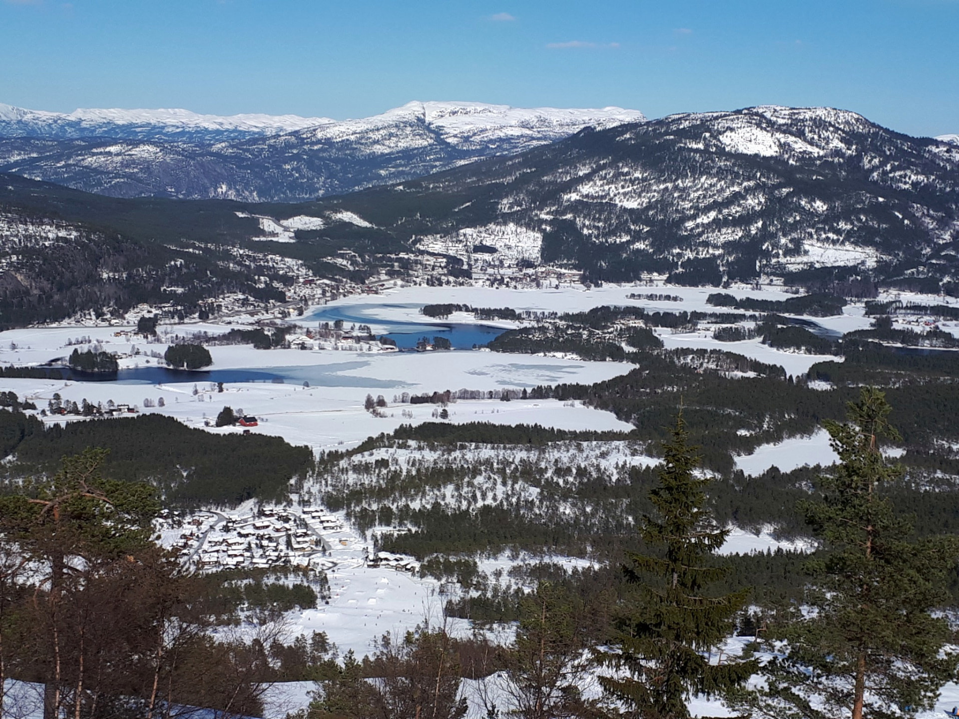 Snowy valley panorama